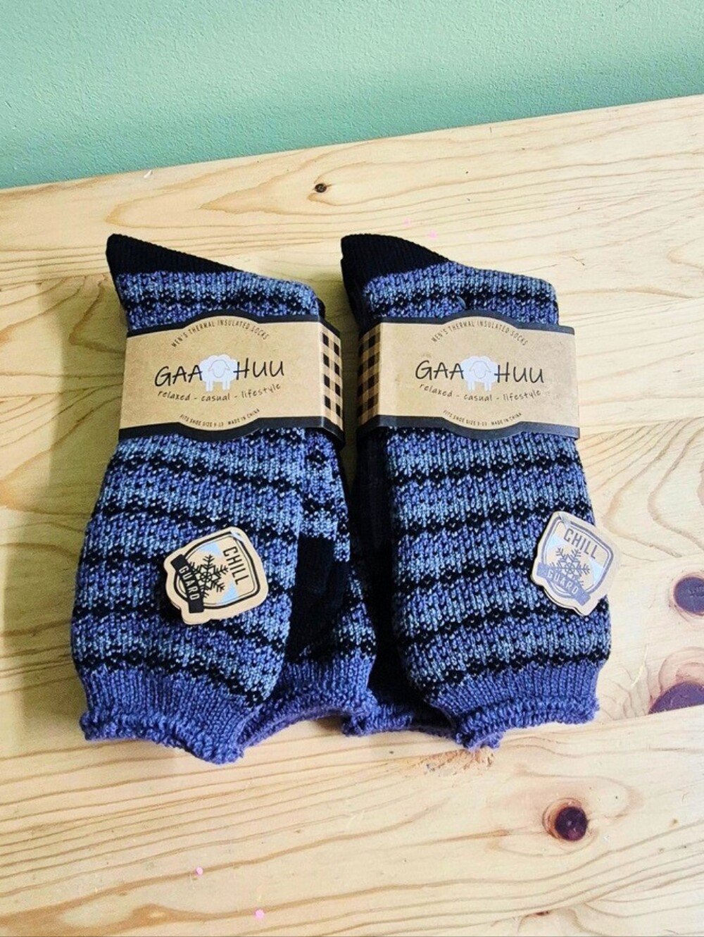 Men's Blue & Black Thermal Socks - 2 Pack